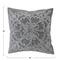 Hello Honey® Gray & Natural White Square Cotton Tufted Velvet Pillow with Snowflake & Chambray Back